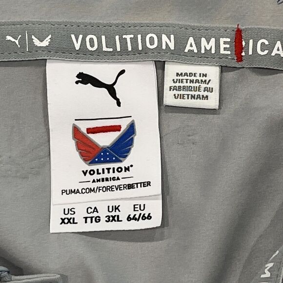 Puma Volition XXL AOP Golf Performance Polo SS Shirt Gray Block Party Pattern - Picture 9 of 14